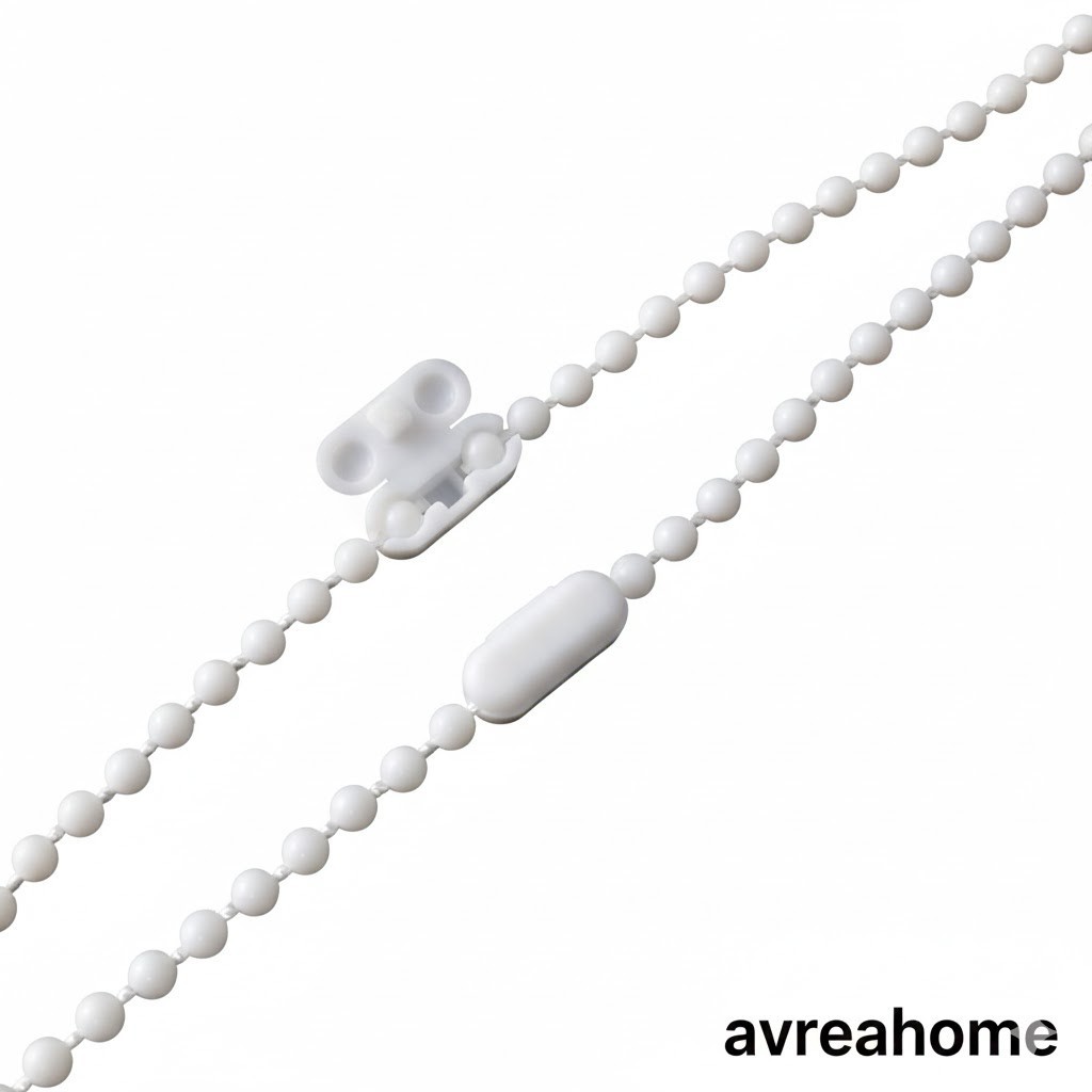 Roller Blind Chain White Plastic 4.5mm Bead Chain – Blind Cord Replacement Set