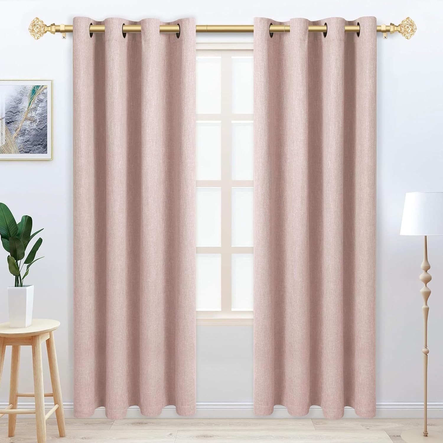 Curtain Rod 32 to 58 Inch2.6 to 4.8 ft, Splicing Adjustable 3/4 Single Rods f…