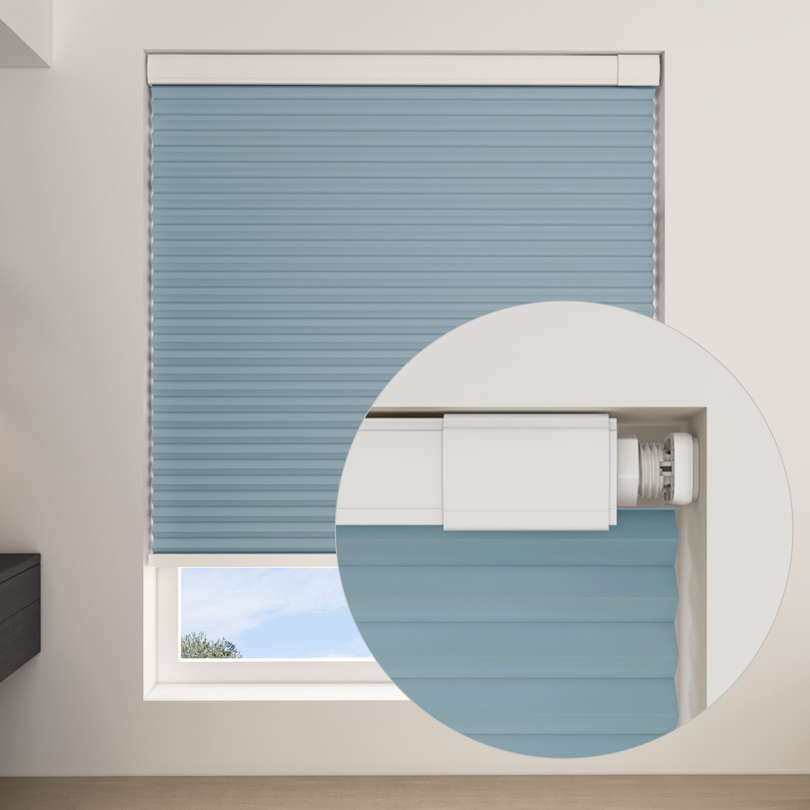 Blackout 1.5” Cellular Shades Honeycombs for Window No Drill No Tools Cordless