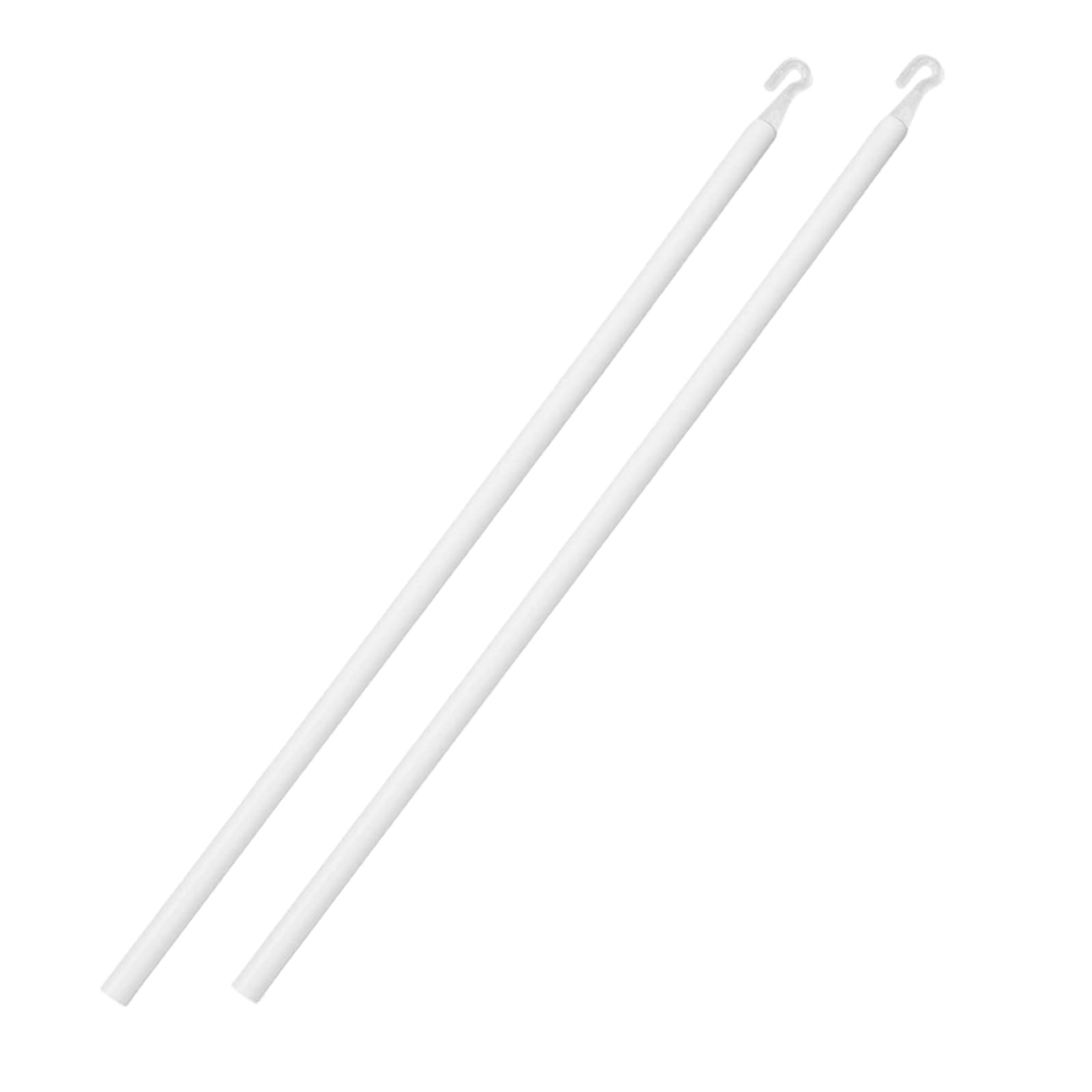 24 Inch Plastic Blind Rods, Foldable Blind Wand , White, 2 Pack with Hook, Li…