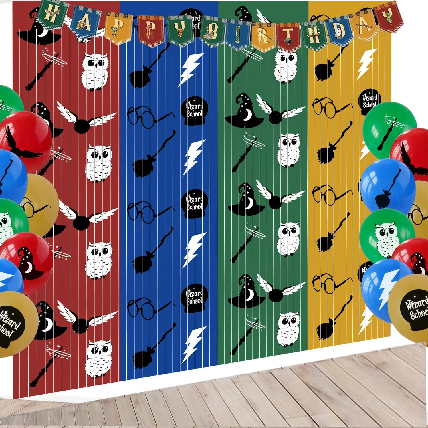 2 Pack Magical Wizard School Themed Beaded Curtain – 6.6FT X 3.3FT – Magical Wiz