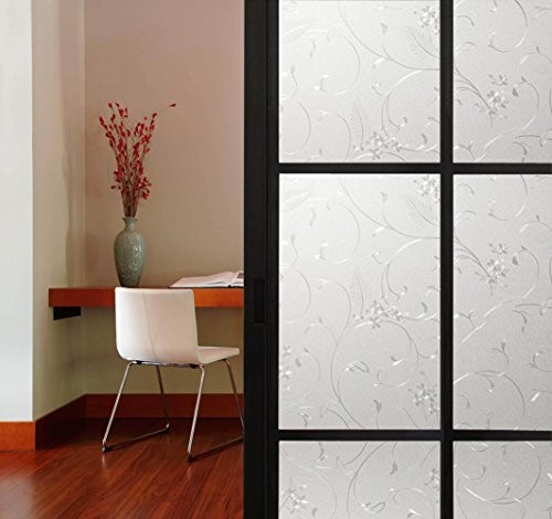 Frosted Privacy Window Film, Glass Door Privacy Film 35.4×78.7 Inches Wheat