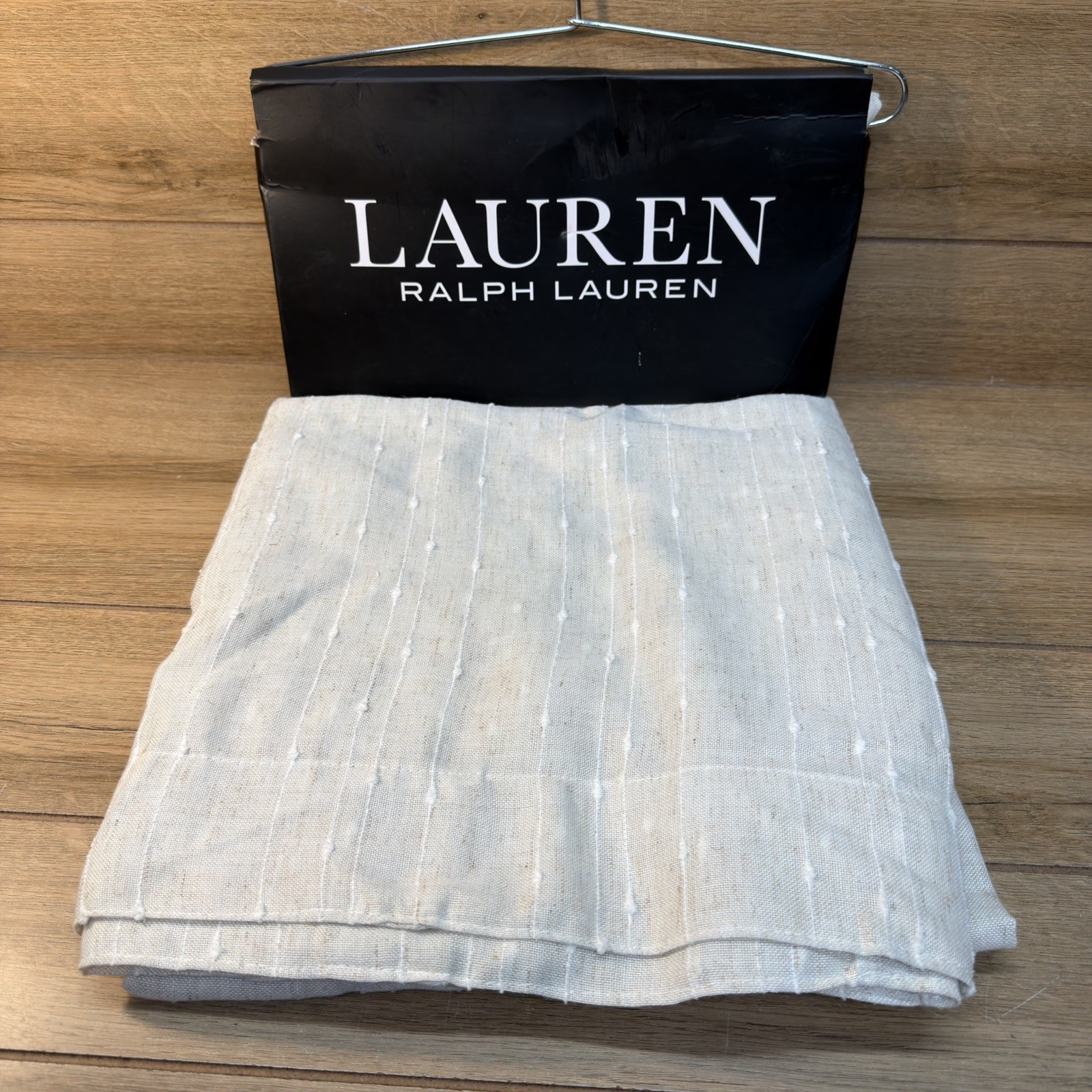 Ralph Lauren Marley Linen Back Tab Window Panel Drapes Curtains 54”x96″ Natural