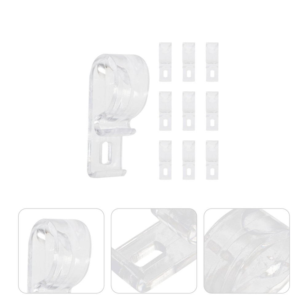 10Pcs Flexible Pom Roller Blind Clips Clear Curtain Hooks for Child Safety