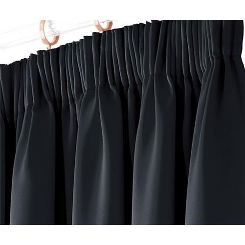 Pair Pencil Pleat Tape Top Plain Thermal BLACKOUT LINED Curtains with Tie Backs
