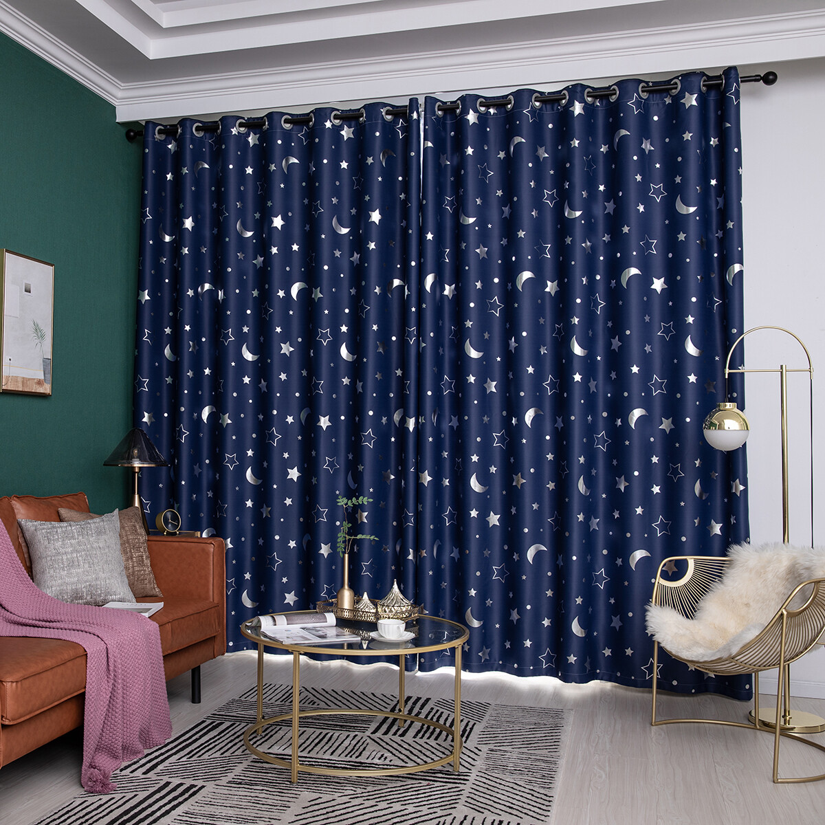1Pcs Star Blackout Window Curtains Room Thermal Insulated Bedroom Decor Gift