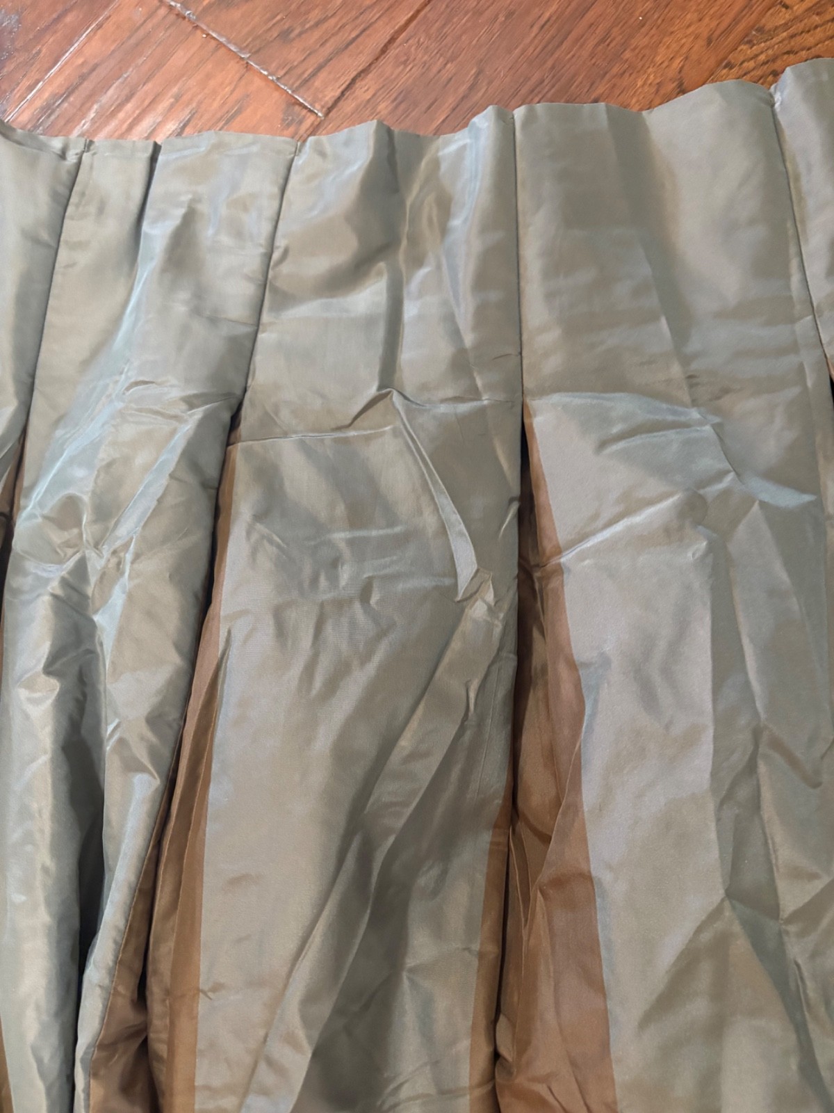 RESTORATION HARDWARE 1 Inverted Pleated Sage & Mocha Wide Stripe Drape 84” NWOB