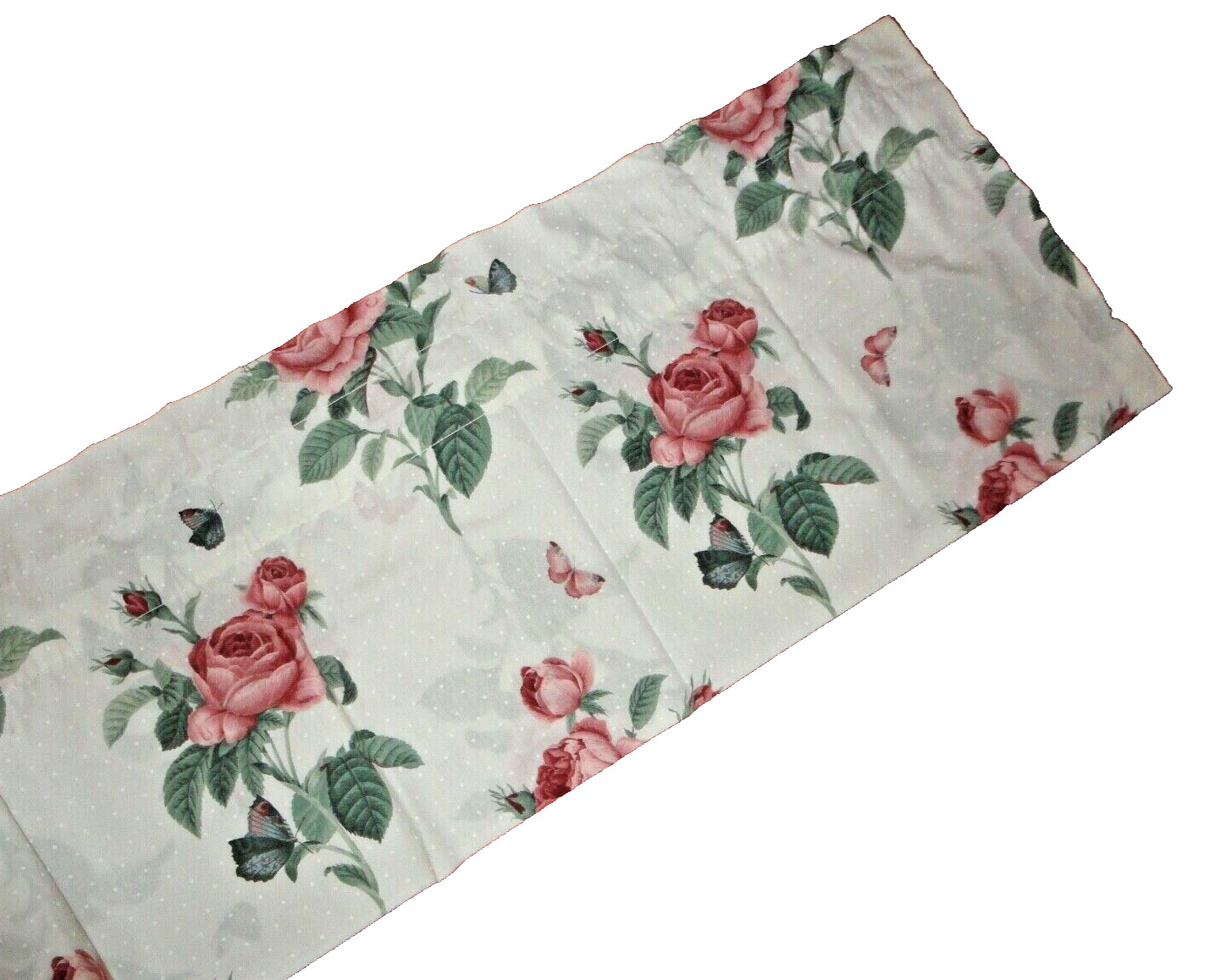 WESTPOINT STEVENS PINK FLORAL ROSES DOTS (1) BLOUSON TAILORED VALANCE 17X83