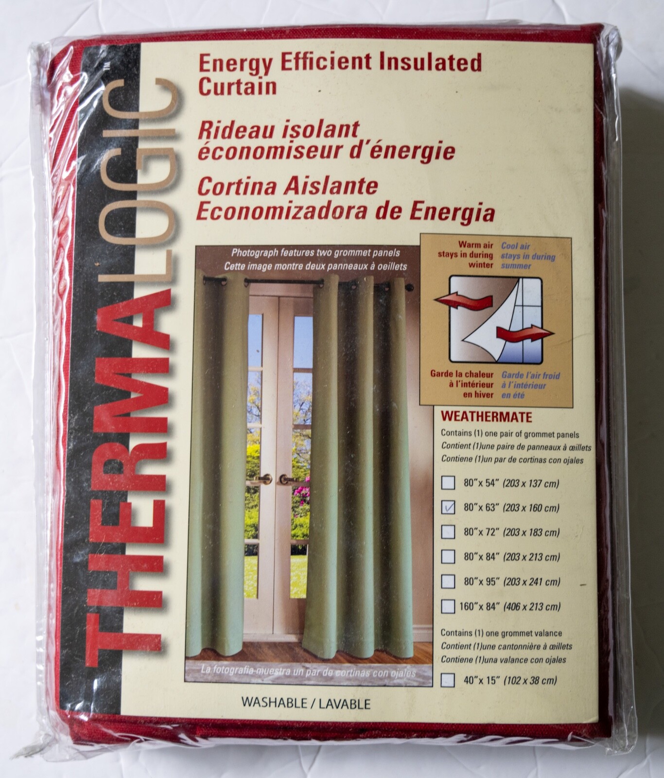 THERMALOGIC Room Darkening Curtains 80″W X 63″ (Double Panels) Burgundy-New!