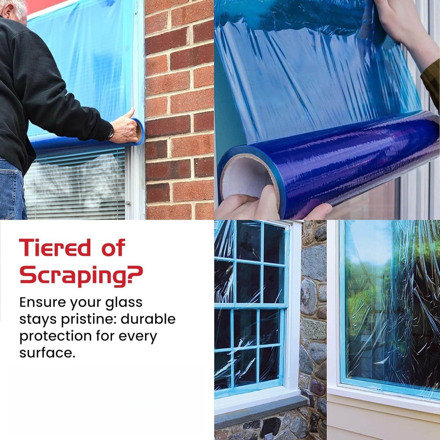 Window Protection Film – 1 Roll – 24″ x 200′ Blue Surface