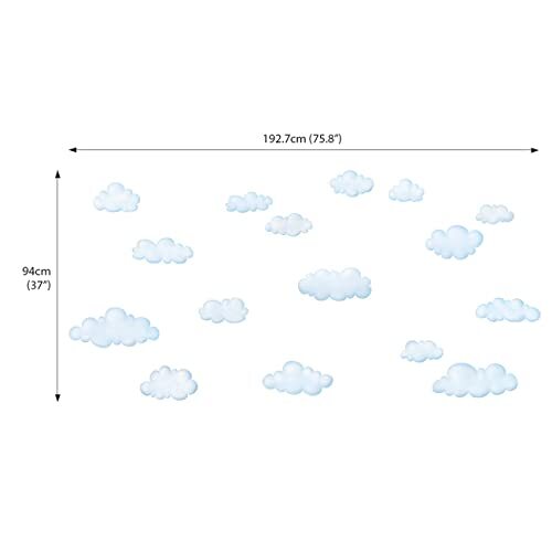 DECOWALL DS9-1702 Clouds Kids Wall Stickers Decals Peel and Stick