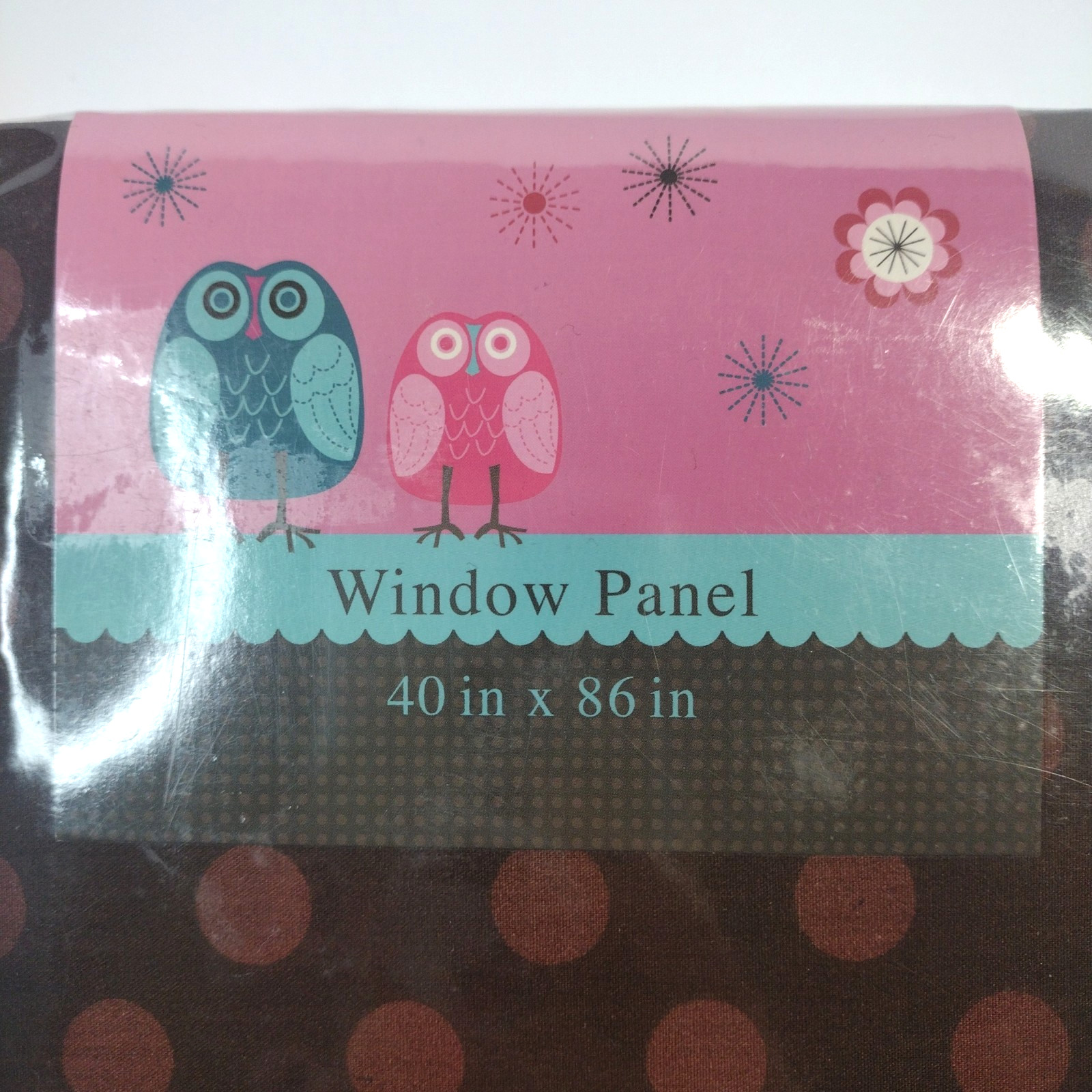 Window Panel 40″x86″ Owls Tab Top Flowers Brown Green Pink Curtain Girls Room