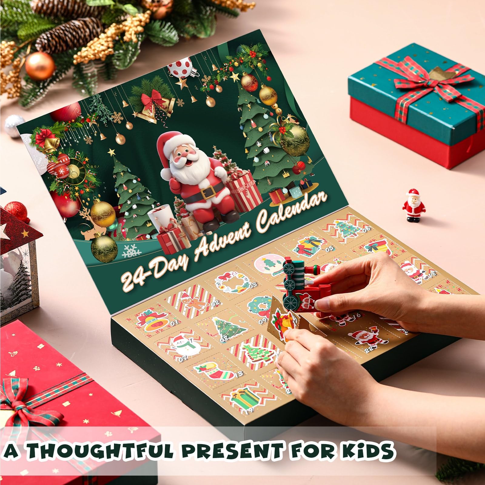 10 PCS Empty Christmas Advent Calendar Boxes DIY Countdown Organizer Box Set