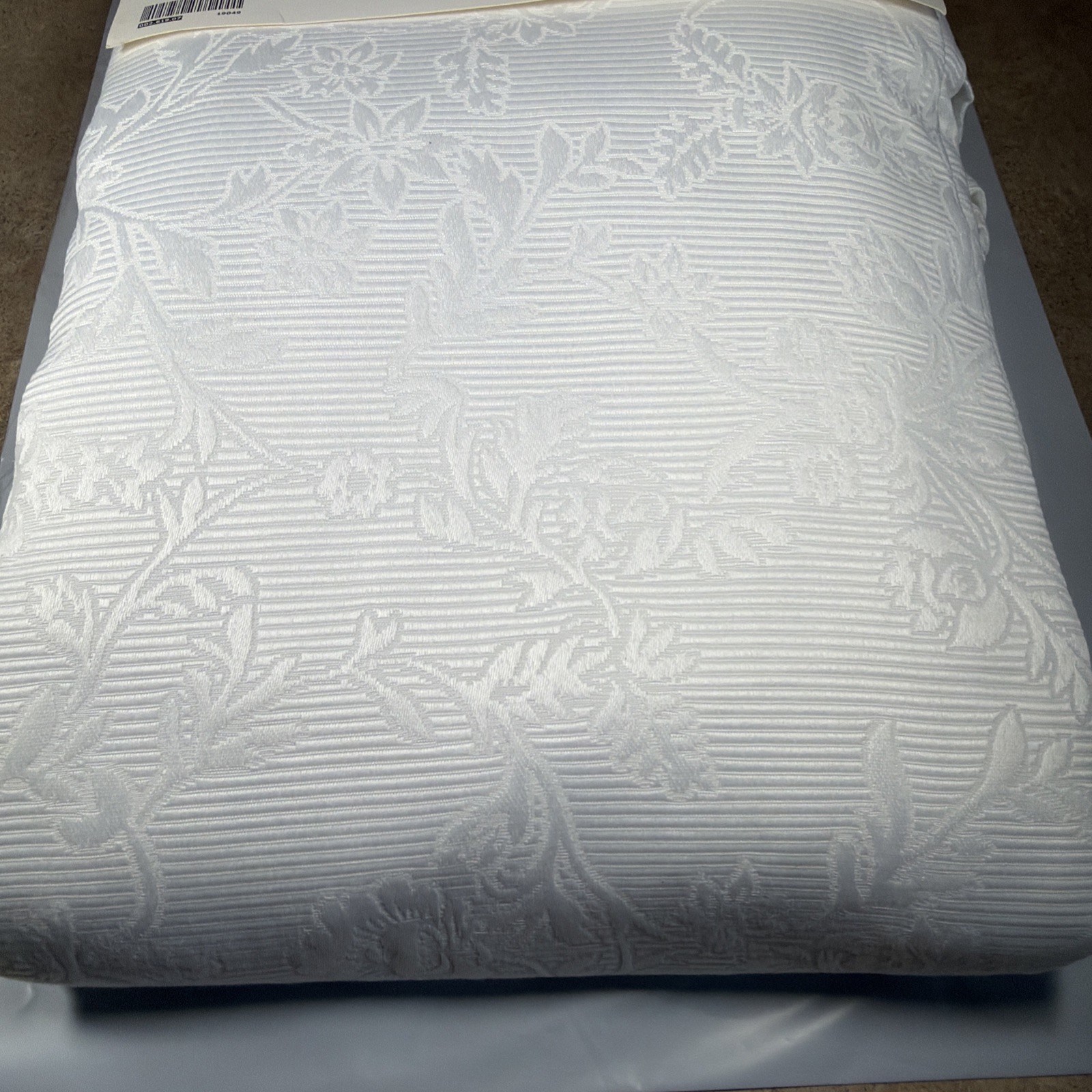 New IKEA Blekviva Curtains Raised Panels Jacquard Damask 57″ x 98″ White Pair A2