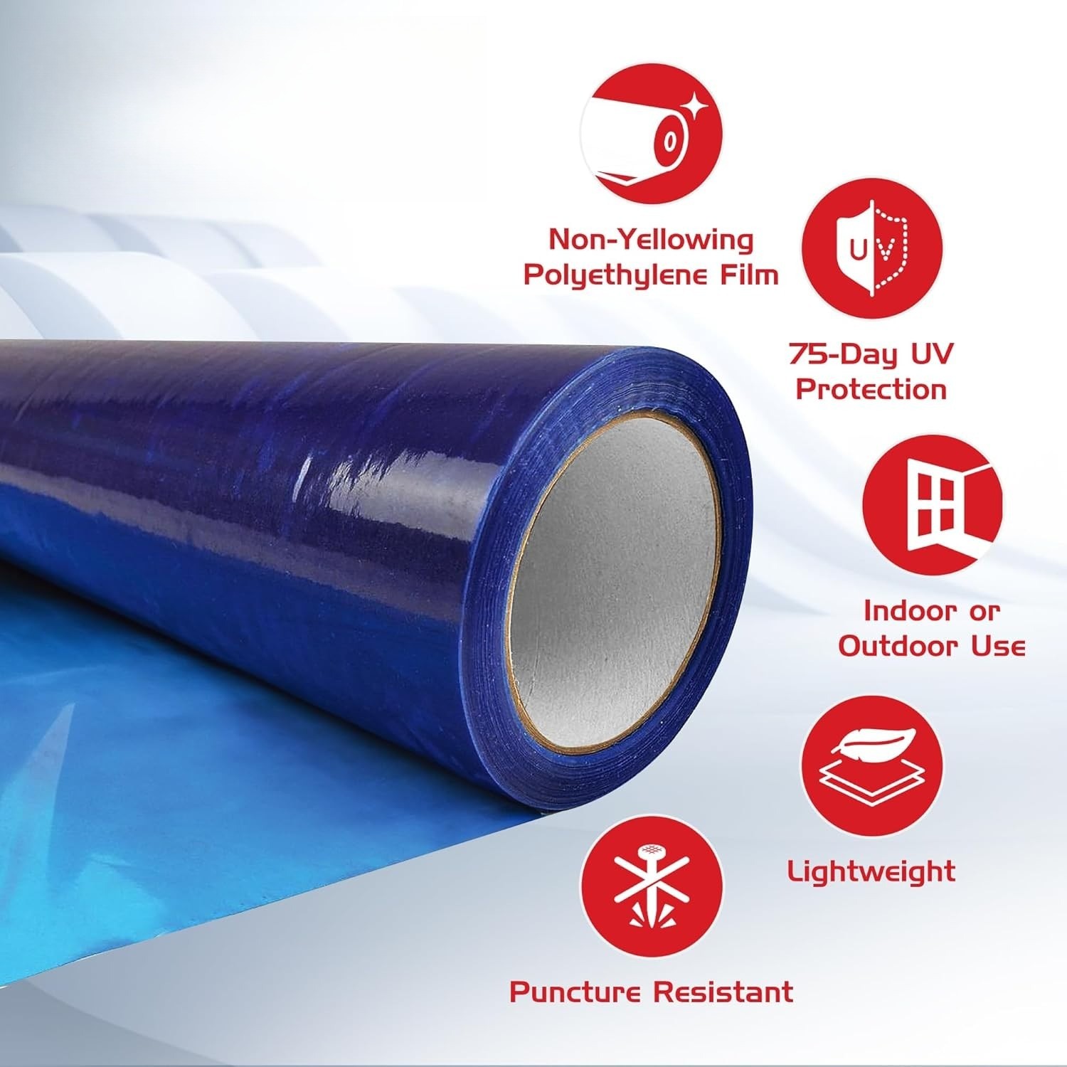 Window Protection Film – 1 Roll – 24″ x 200′ Blue Surface