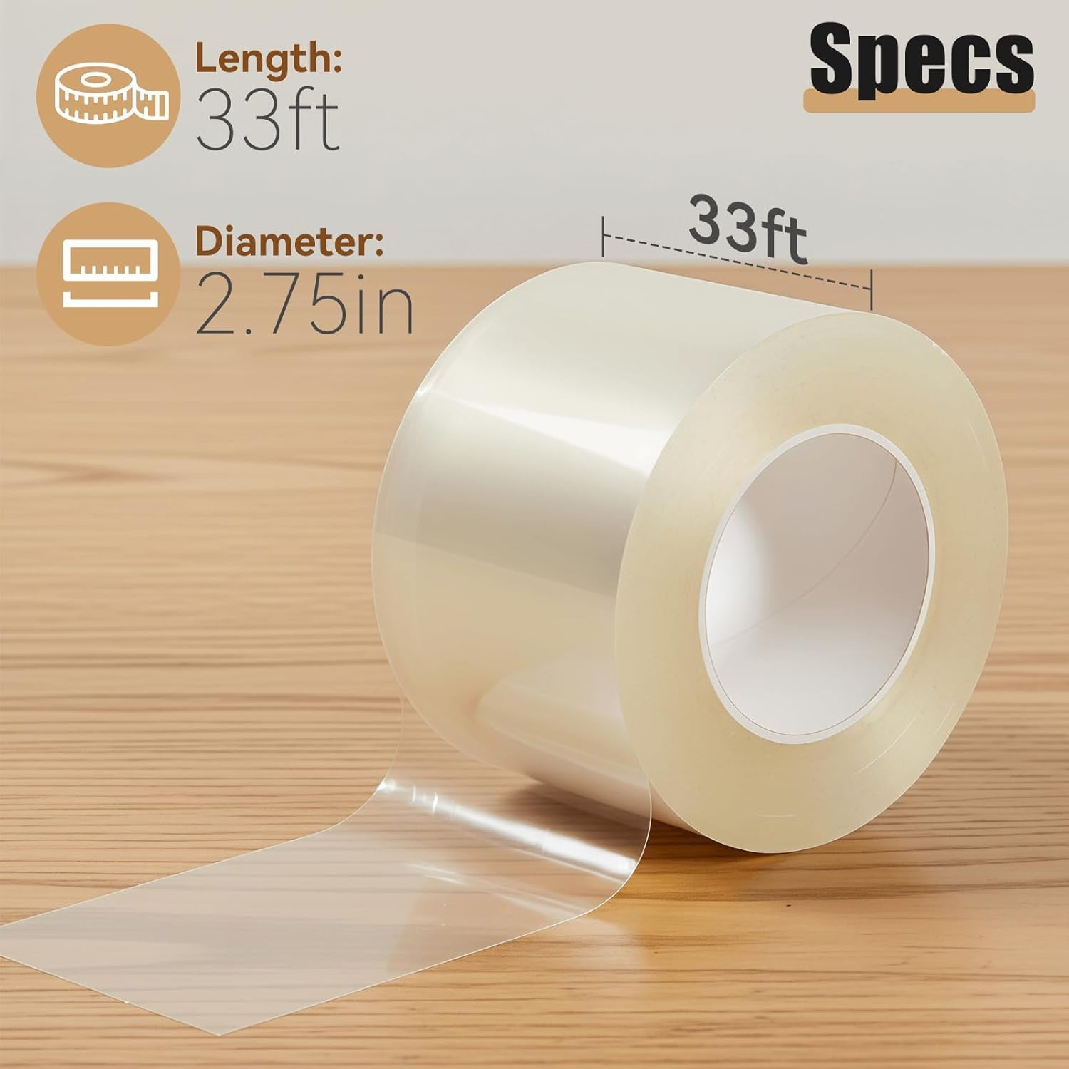 Clear Window Weather Sealing Tape, 2 Inch X 33 Feet, Transparent Draft Stopper f