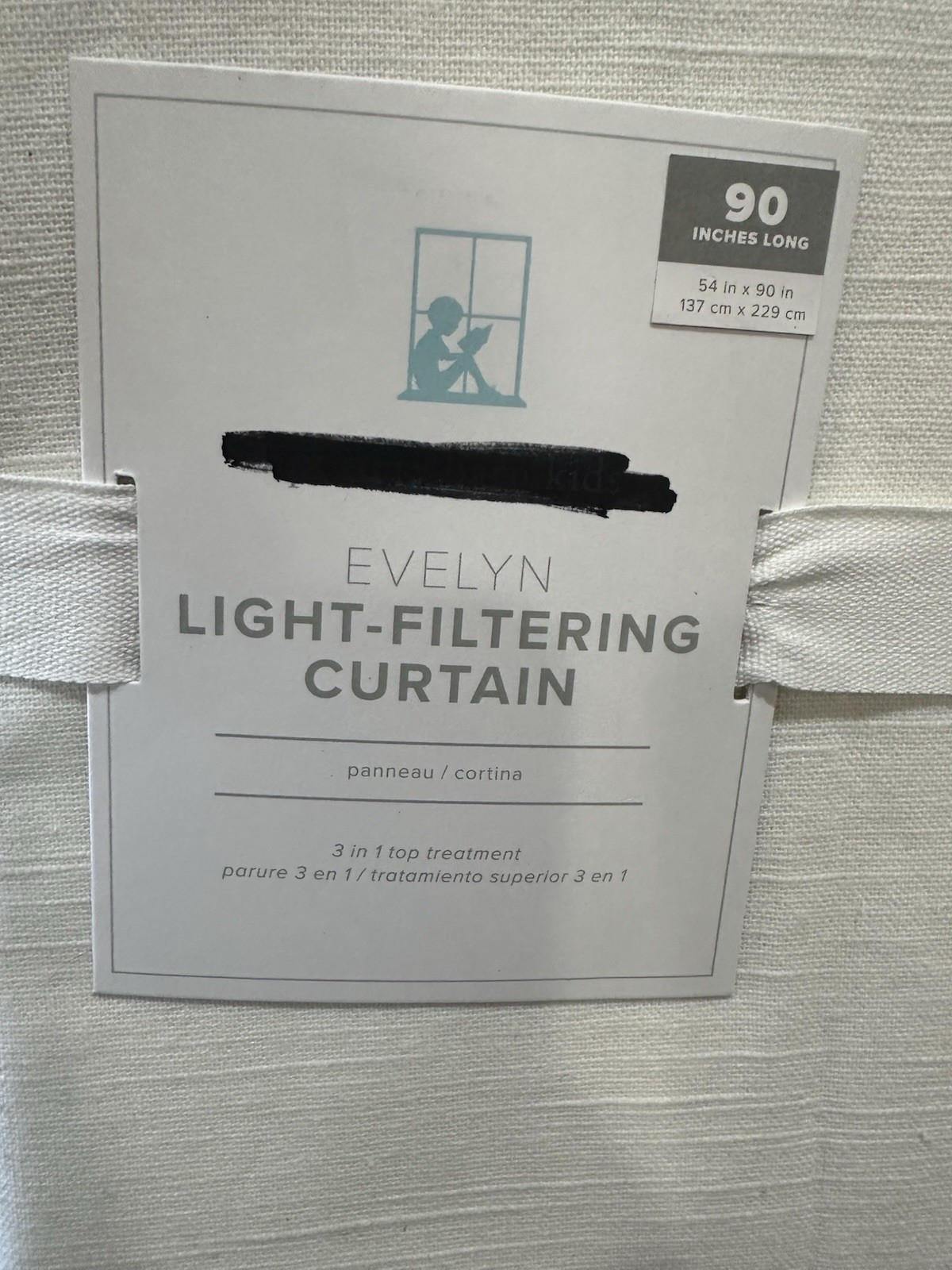 West Elm Kids Evelyn Light filtering drapes curtain 54×90″ 2 panels