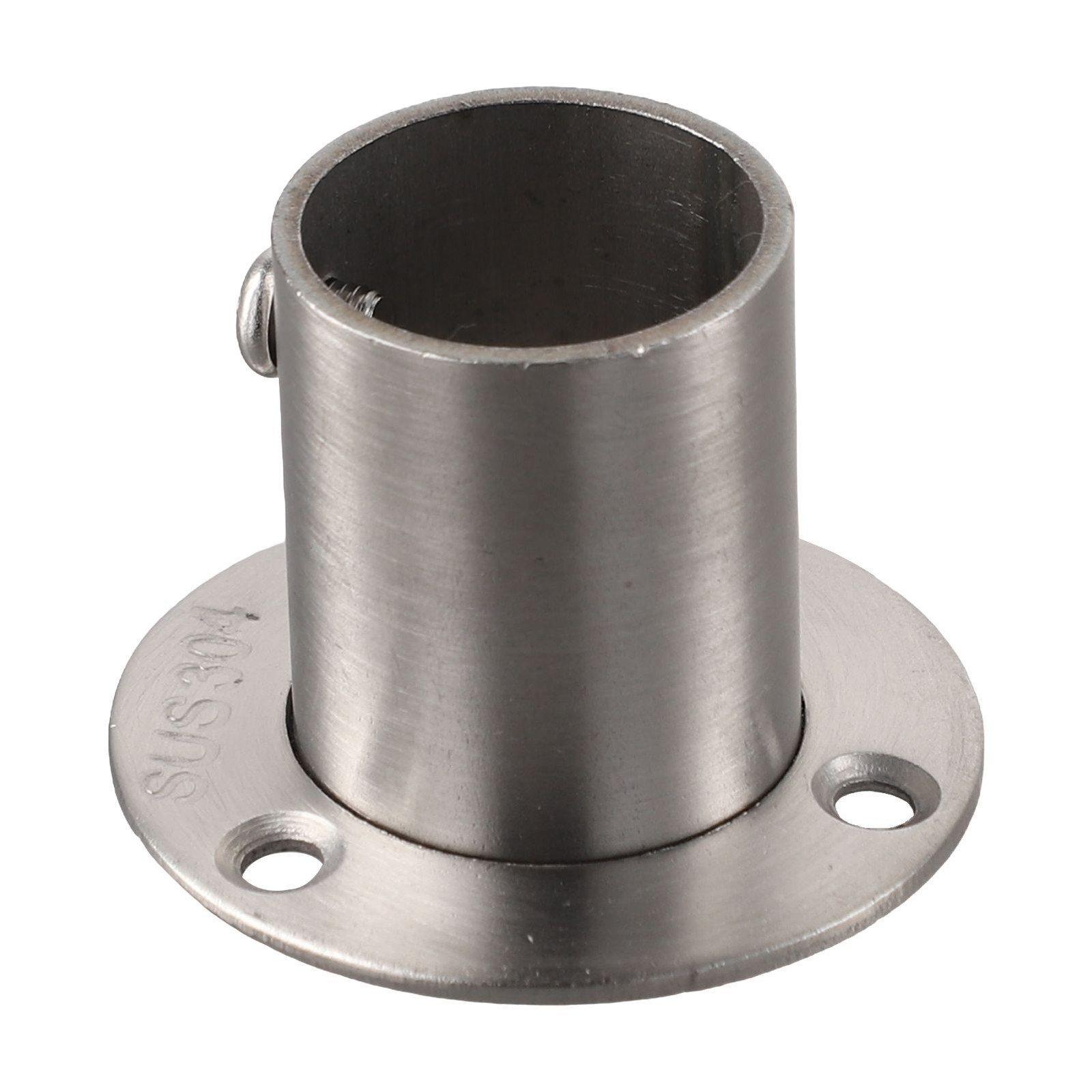 Wall Mount Flange with Locking Mechanism for Round Tubes in Polished Steel