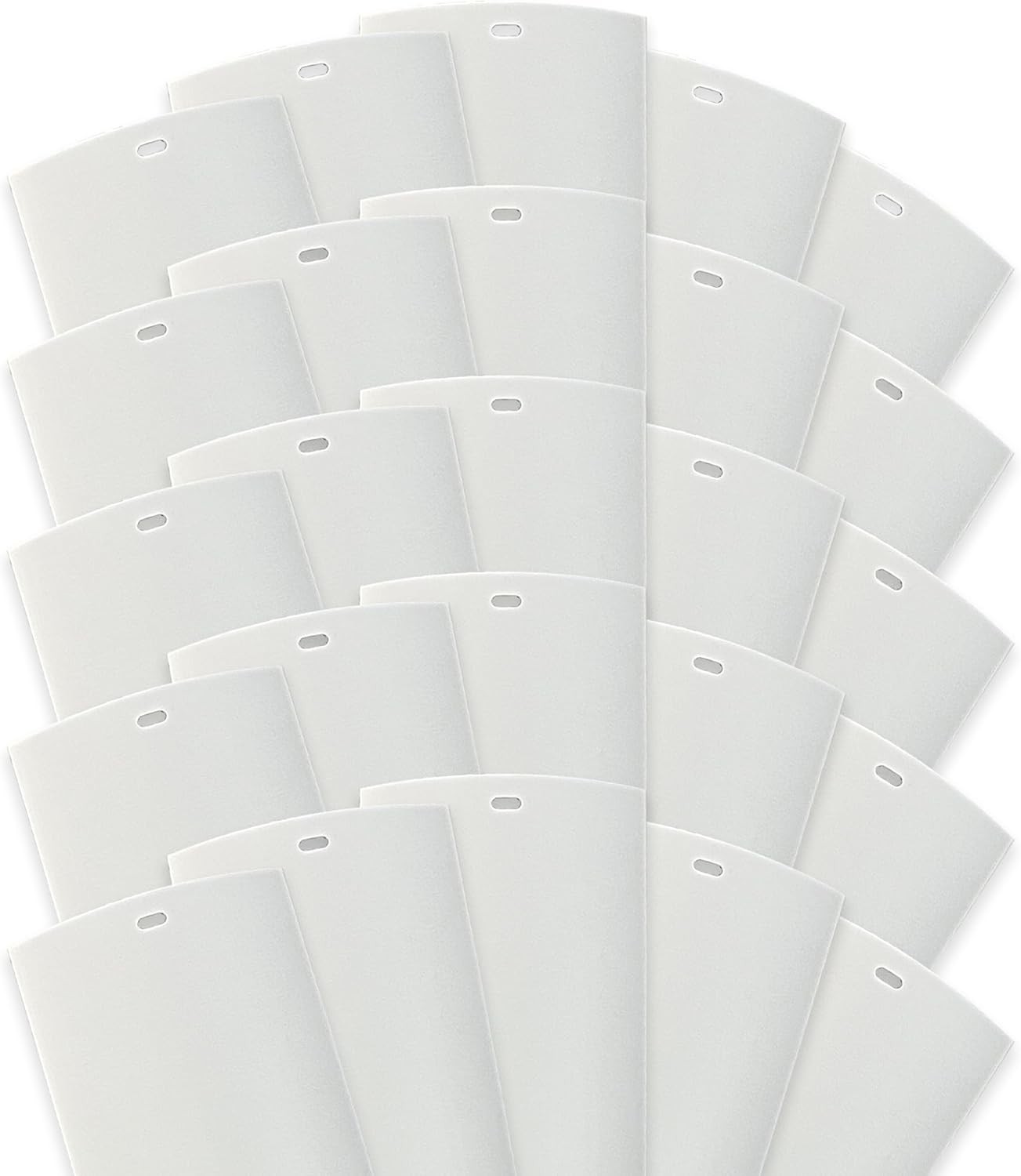 Vertical Blinds Replacement Slats, White Heavy Duty PVC Vinyl Smooth Curved