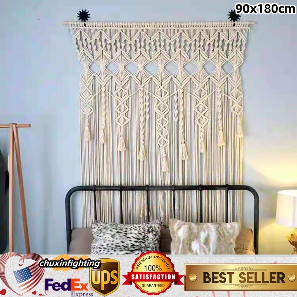 Handmade Macrame Wall Hanging Boho Home Backdrop Door Window Curtain Decor USA