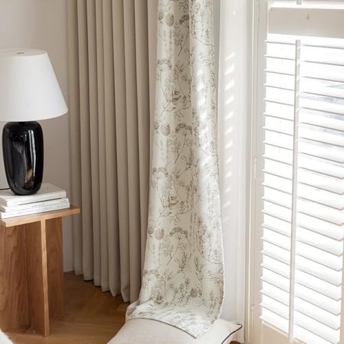 Pinecone Curtains 96 Inches 52″W x 96″L (Pack of 2) Solid and Light Camel
