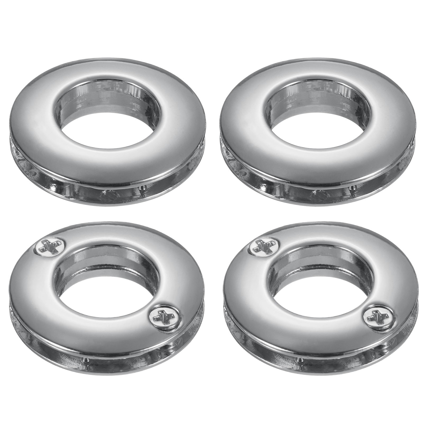 4 Pcs Zinc Alloy Curtain Screw Grommets, 1/2″(13.8 Mm), Silver