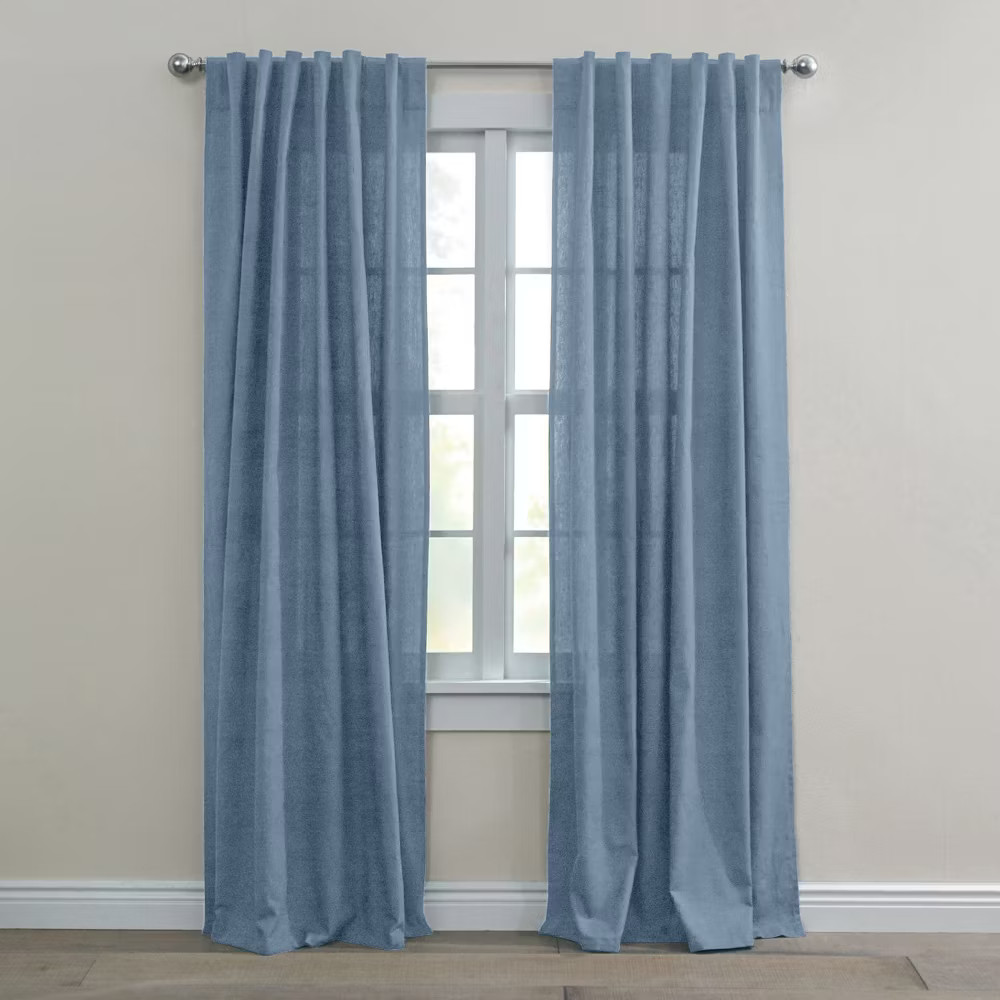 BrylaneHome Poly Cotton Canvas Back-Tab Panel – 48″ W 96″ L, Carolina