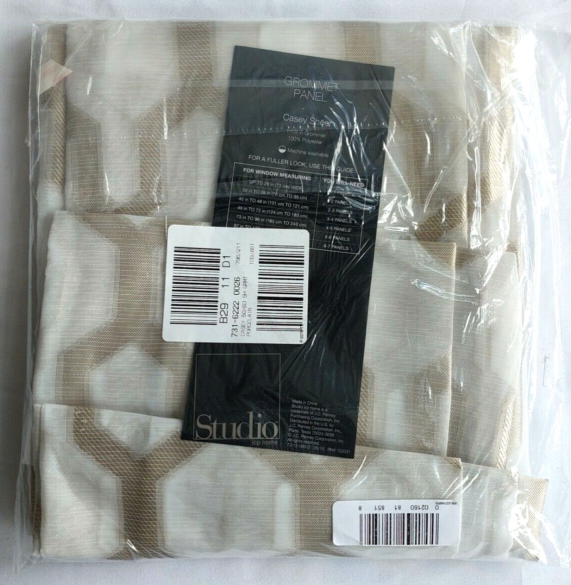 Studio Casey Sheer Porcelain Grommet Panel 50 x 63 in.