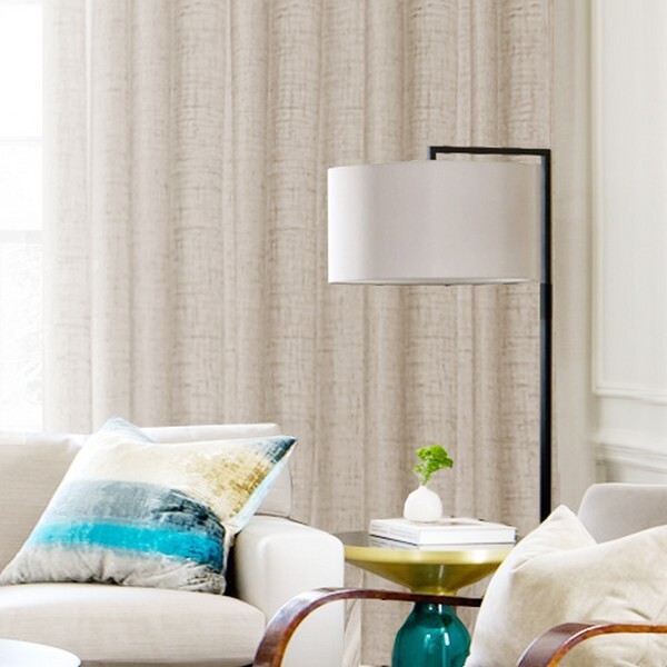 Natural Linen Blend Tab Top 52″x84″ 2 Panels ANGORA BEIGE