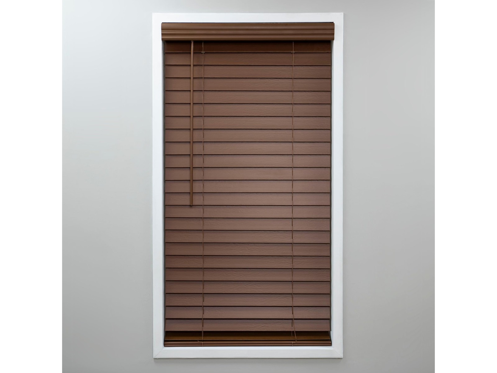 Eclipse 2In. Faux Wood Blinds 21W X 72L In Dark Oak – Blinds Certified