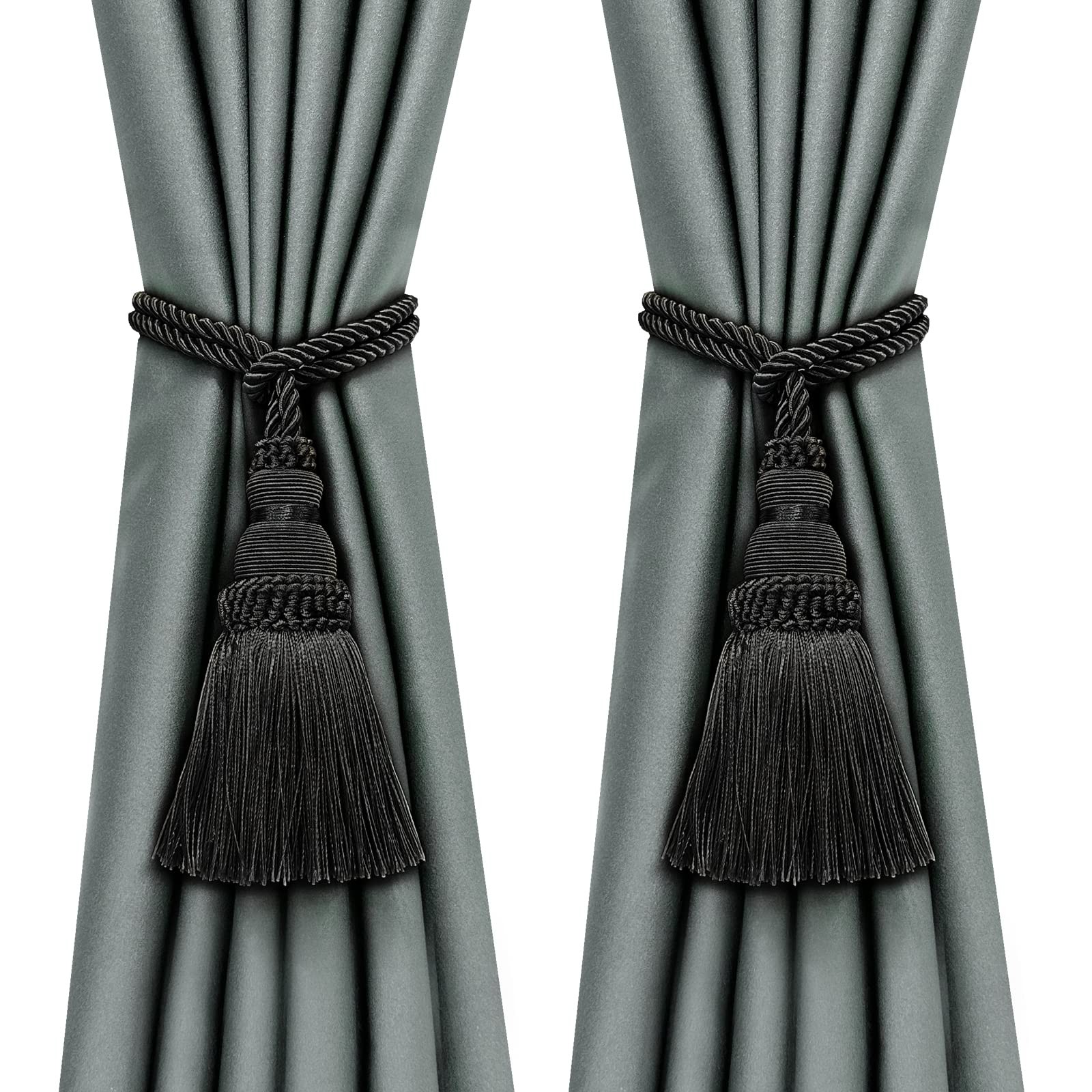 Fenghuangwu 2 Pack Curtain Tie Backs Rope Tassels for Curtains Drape tiebacks…