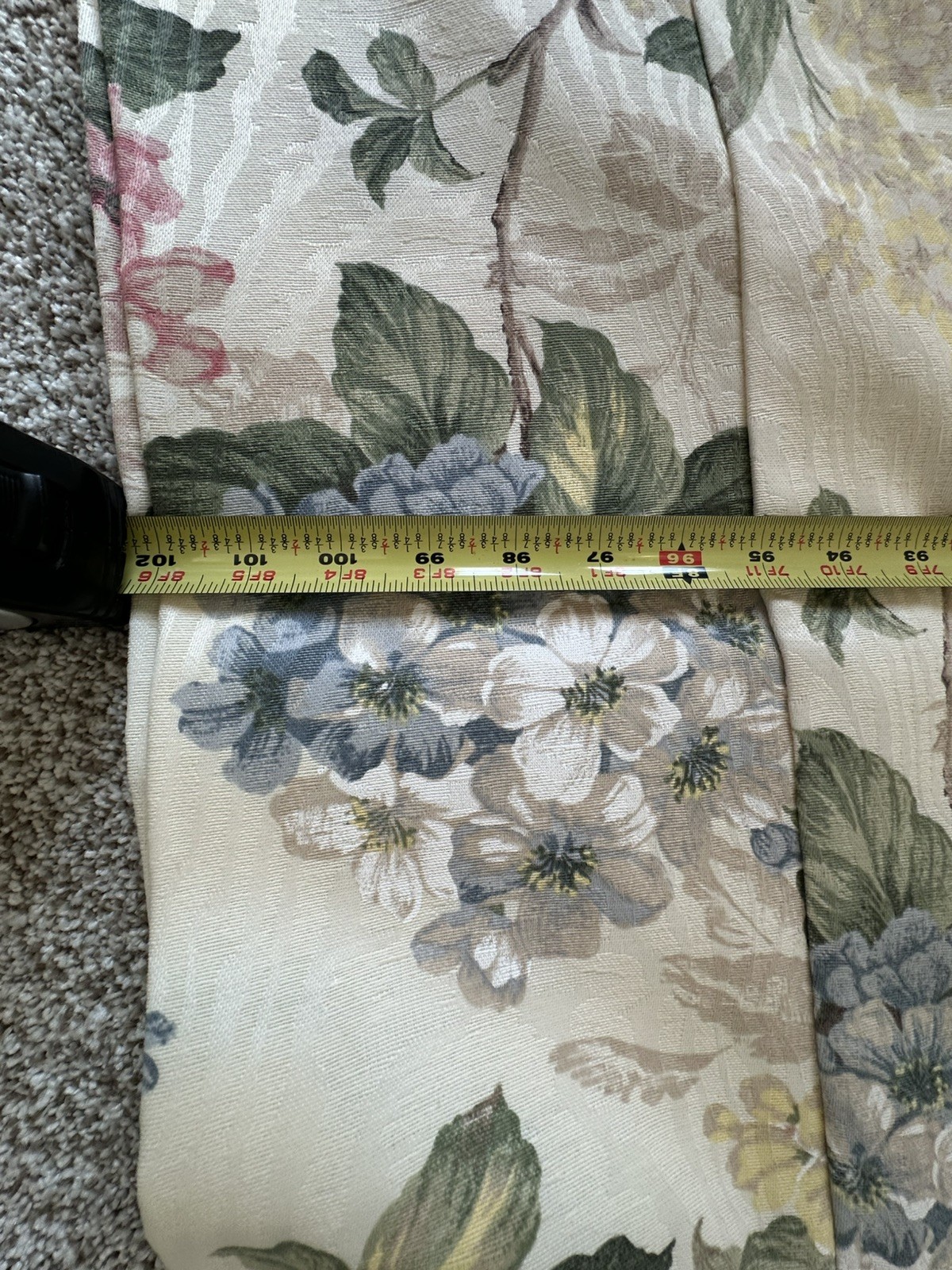 Vintage Custom Made Lined Window Floral Short Valance Curtain 109 by 24