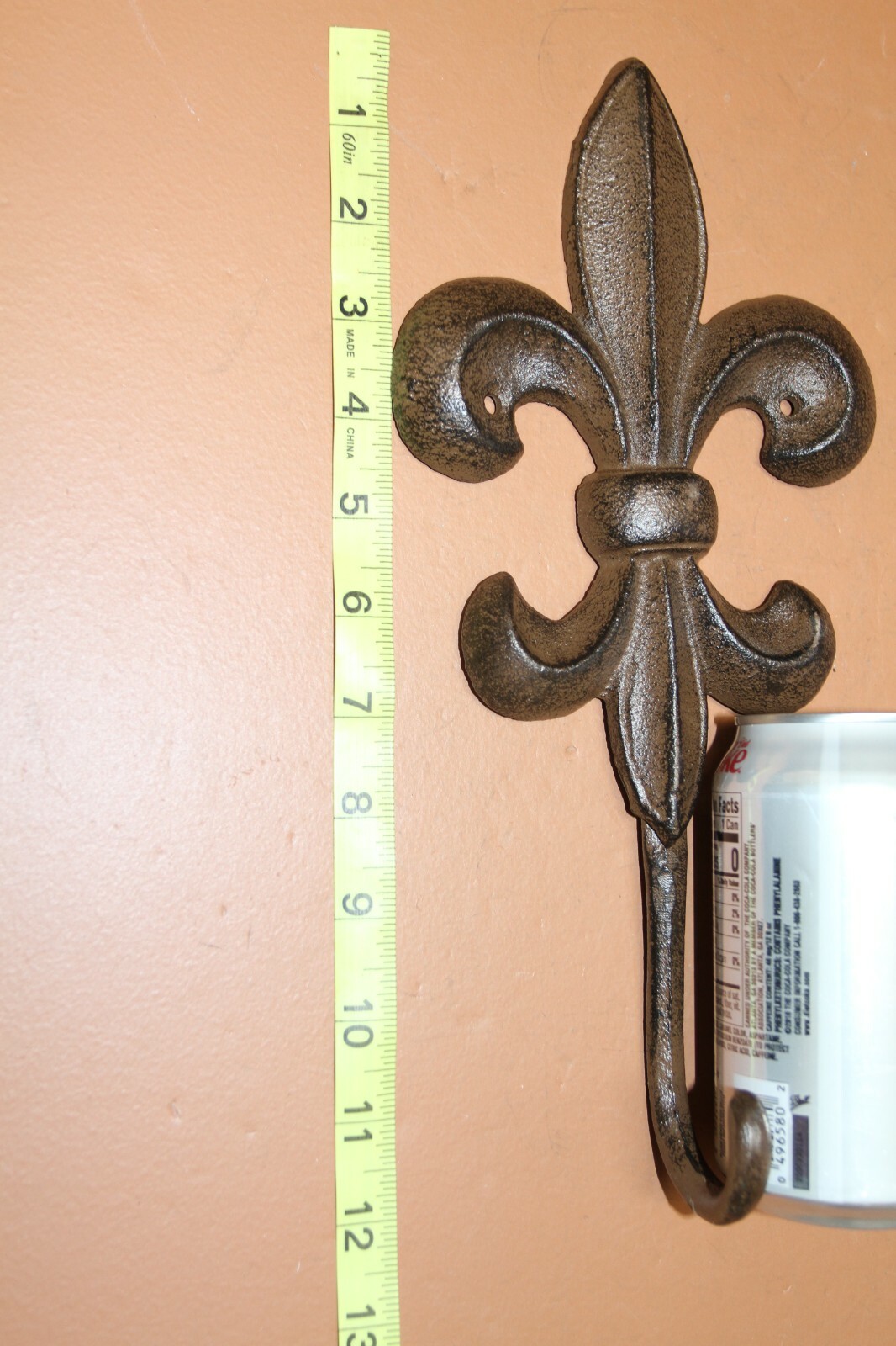 Extra Large Fleur De Lis Curtain Hold-Backs / Tie Backs Cast Iron, F-9b