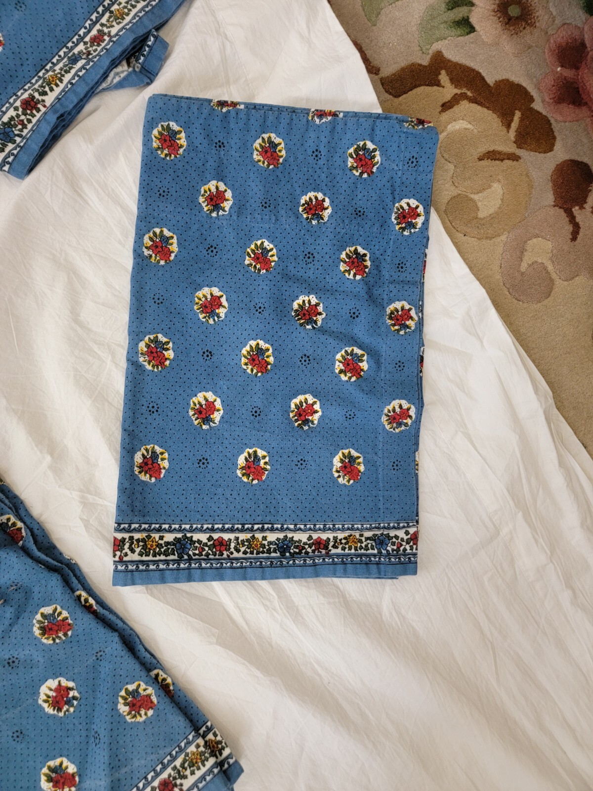 CHOOSE QUANITY Country French Pleated Valance Blue Red Floral Clean 71 x 14.5