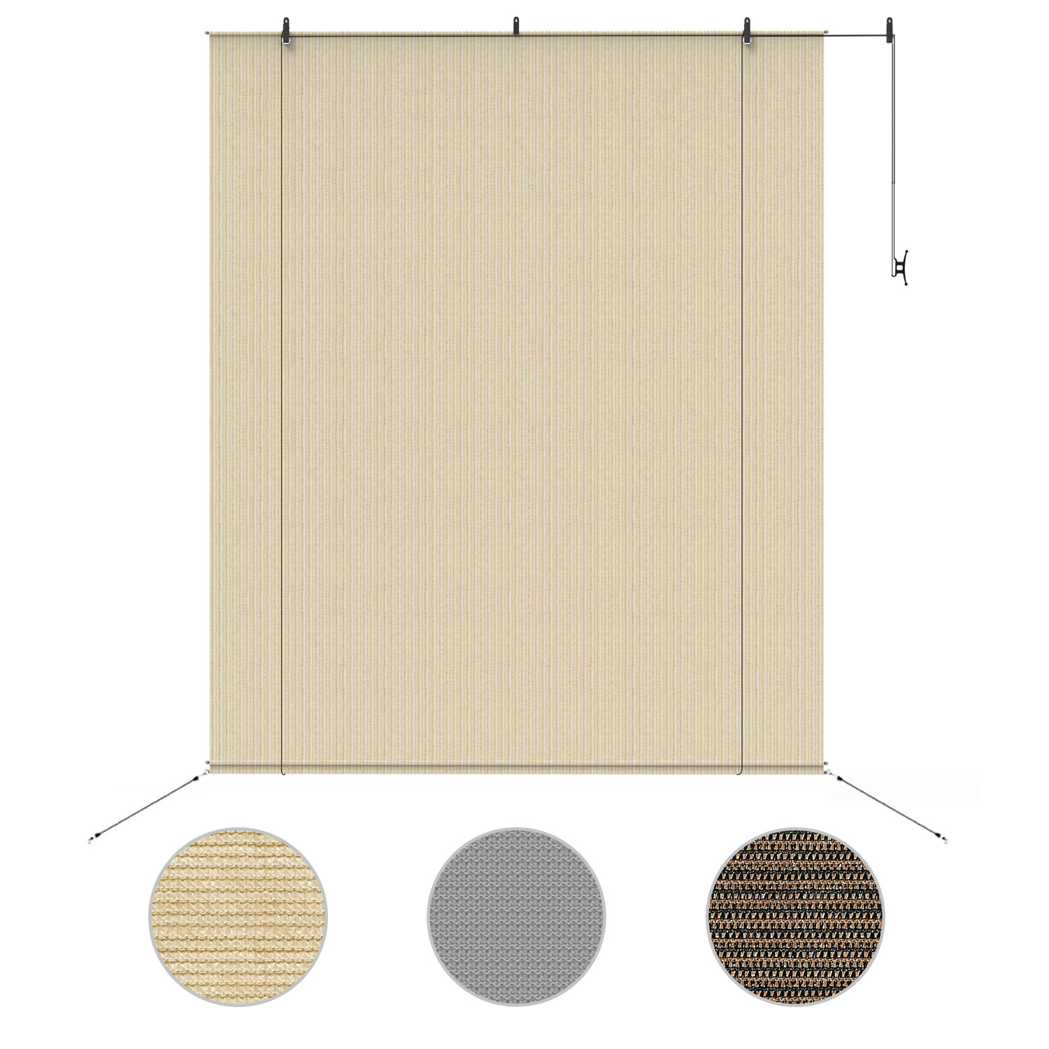 Outdoor Roll up Shade Roller Curtain For Patio Porch Pergola Balcony UV Block