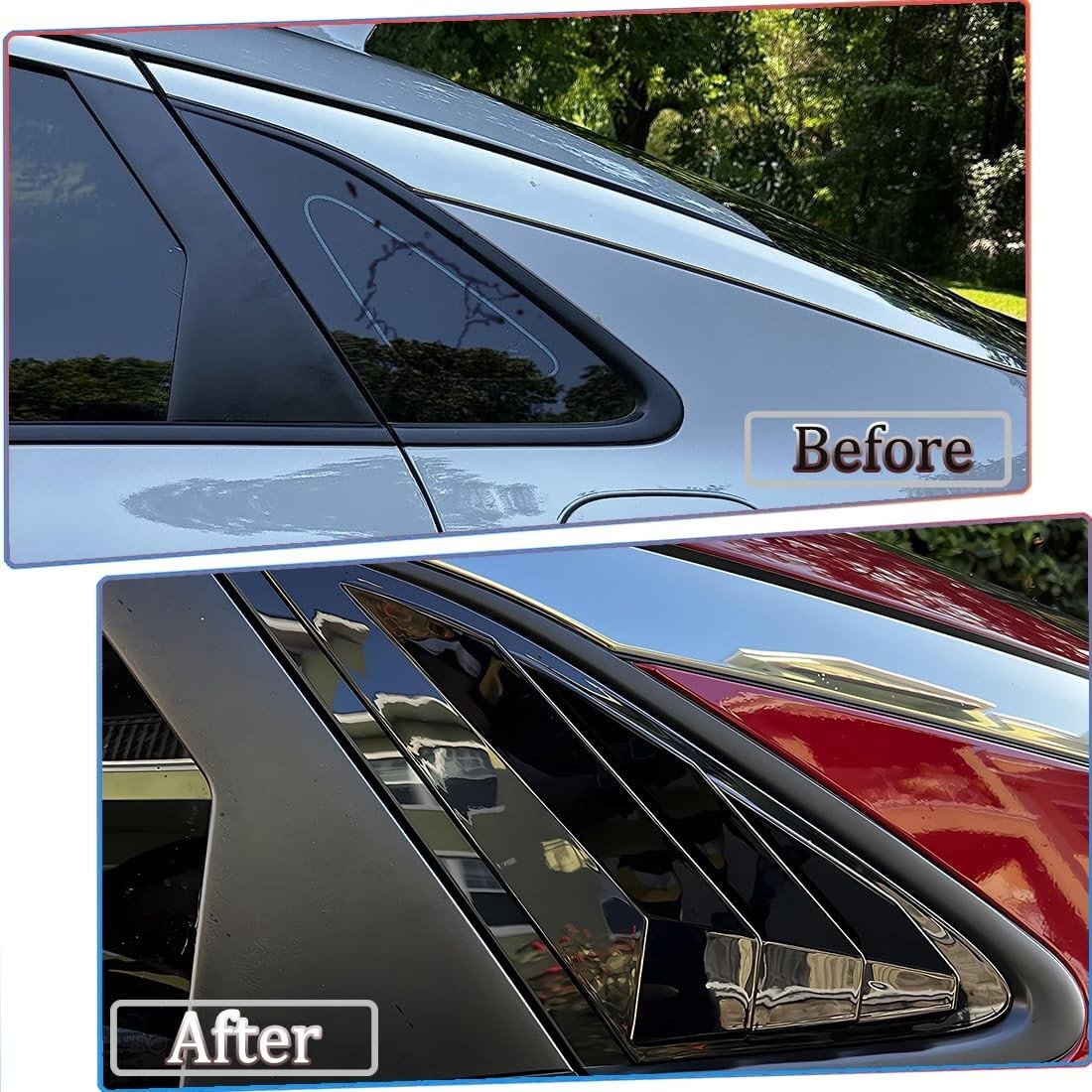 Window Louver， 2Pcs Side Vent Window Louvers for 2021-2025 KIA K5 Bright Black