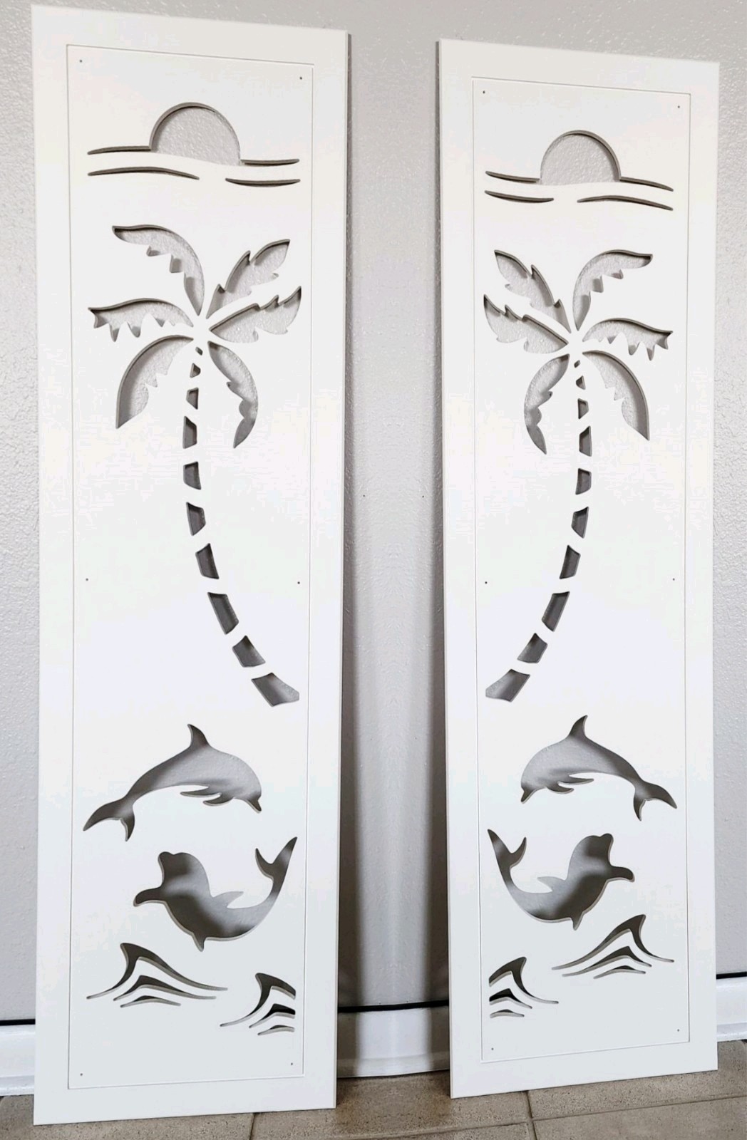 Decorative Window Shutters, Dolphins Design, Sold in Pair of 2 shutters