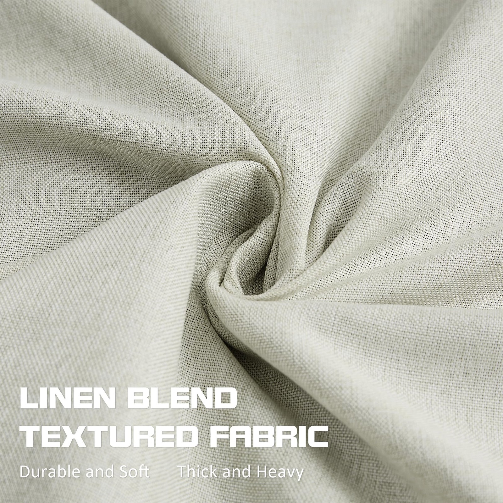 Natural Blackout Pinch Pleat Curtains 120 Inches Long 10ft Length, Back Tab P…
