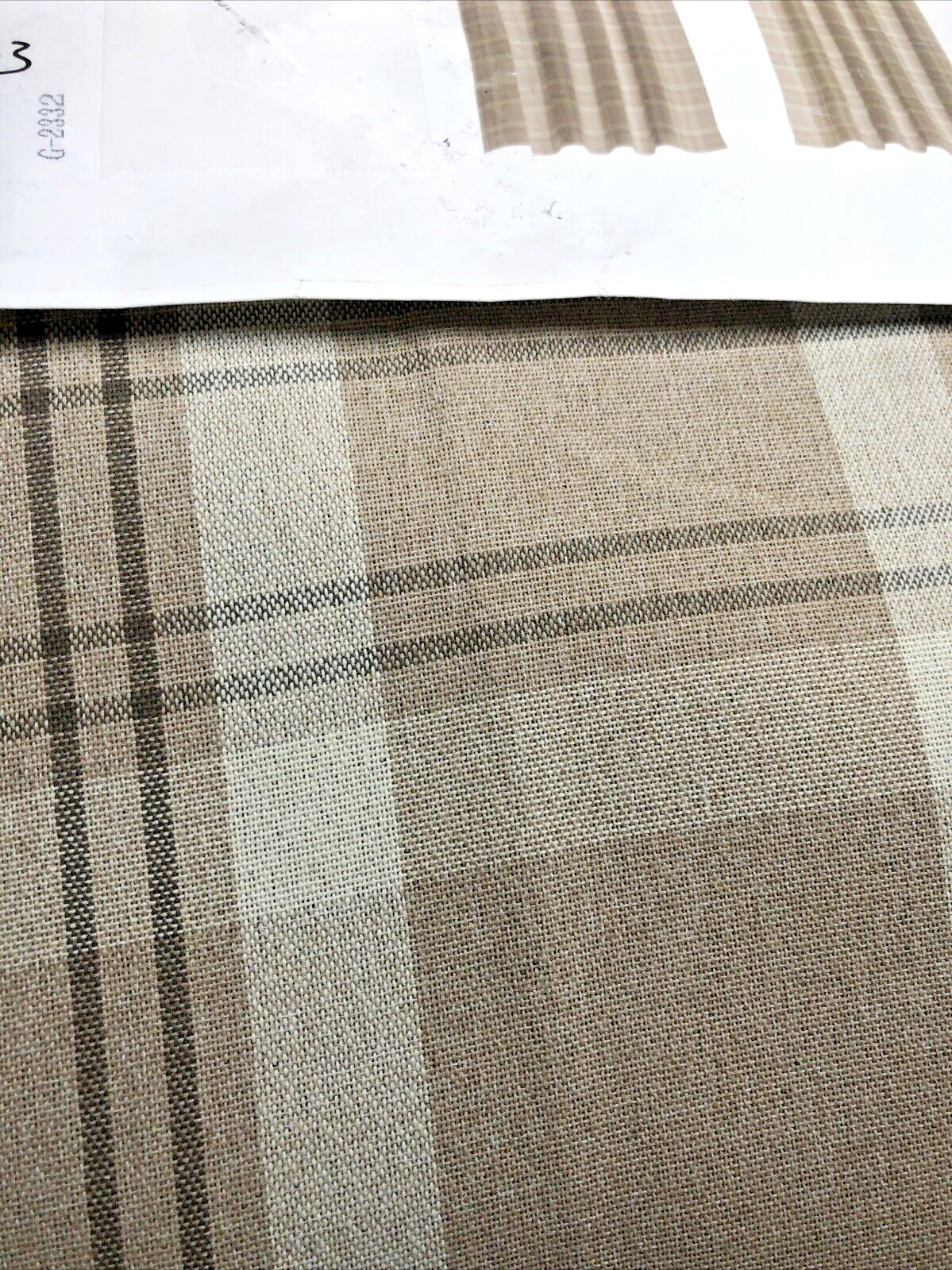 Ikea HAGGVECKMAL 57″x 98″ Neutral Brown Plaid Curtain Panel Set NEW 005.690.30