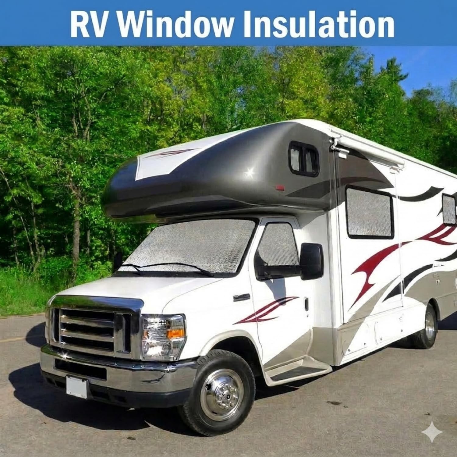 Double Reflective Insulation 48″x20′ RV Window Film – Summer Heat Protection, Ga
