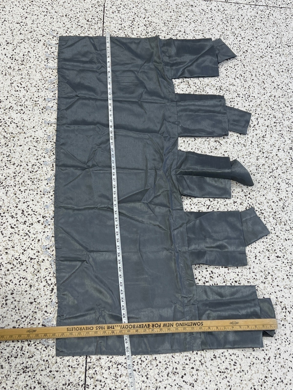 Madison Park Window Valance Dark Gray Satin Beaded Knot Tab Drapery Home Decor