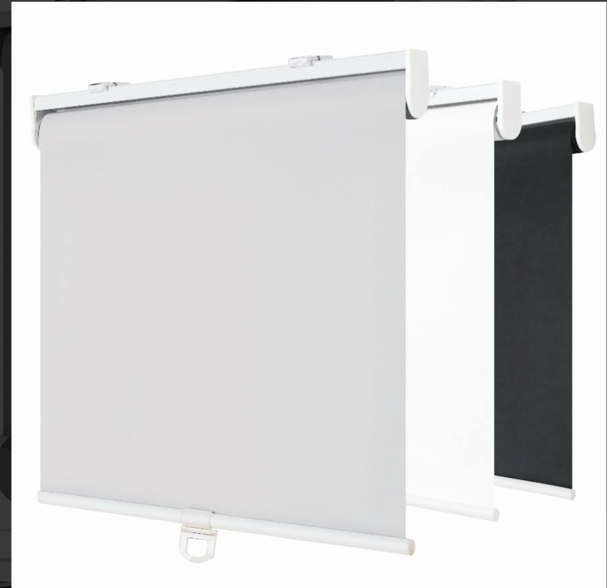 SHADMOOR Roller Shades, Solid/Plain, White & Black, Window Blinds