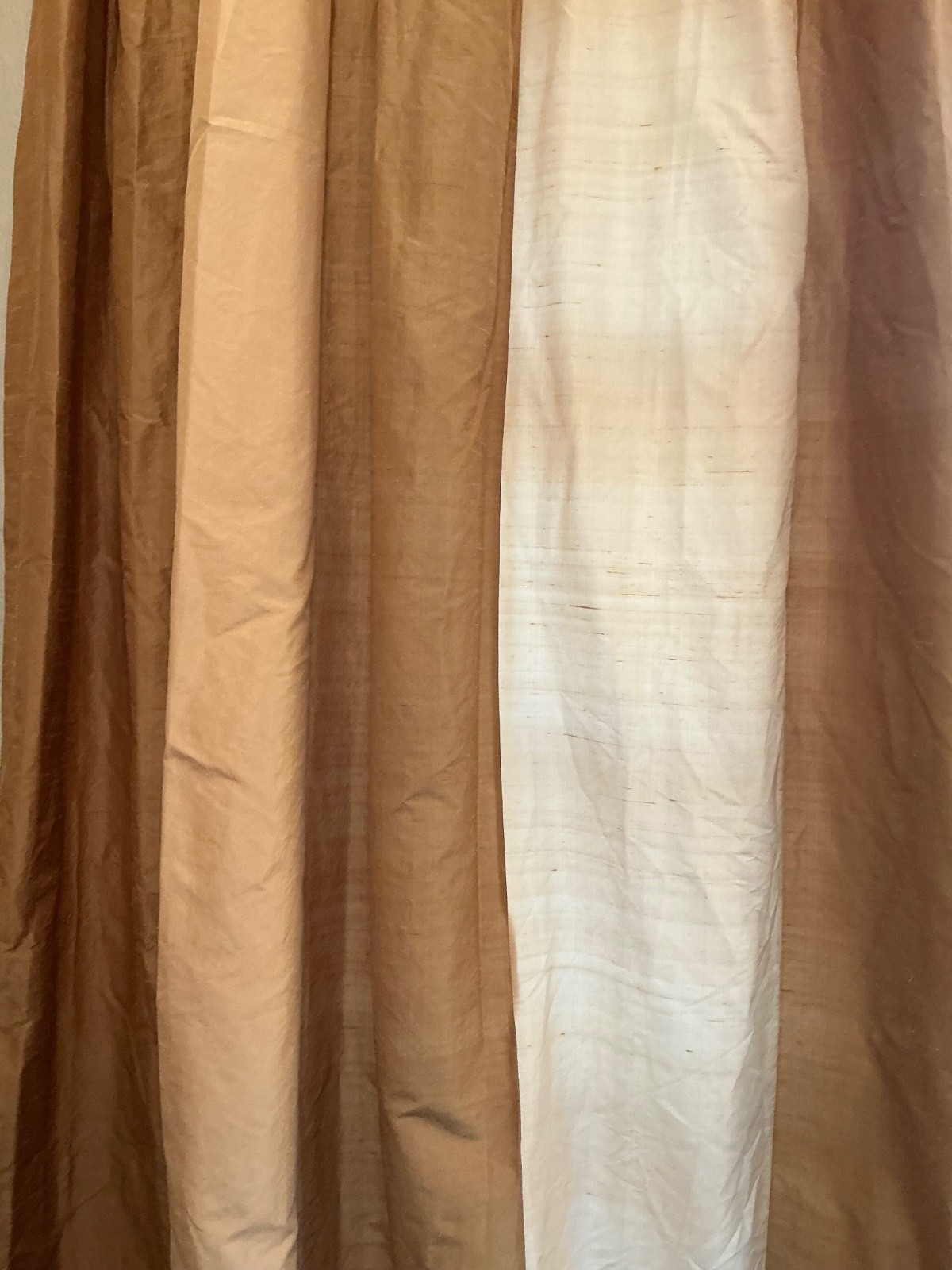 SILK Custom Lined Left DRAPERY PANEL 127” H by 51” W Pleated/Tassels #3