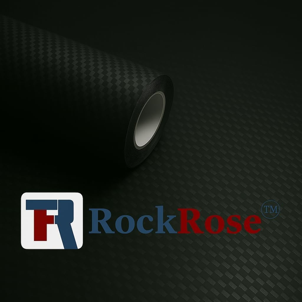 Rockrose 3D Matte 3D Black Carbon Fiber Vinyl Wrap Anti-Wrinkle Air Release