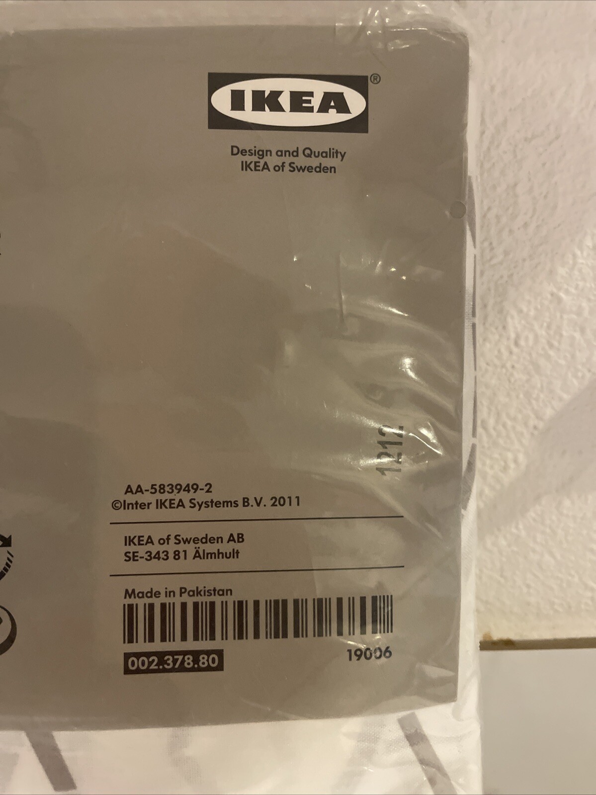 Ikea FERLE Curtains 2 Panels (1 pair) 57″ x 98″ Geometric Gray / White NEW