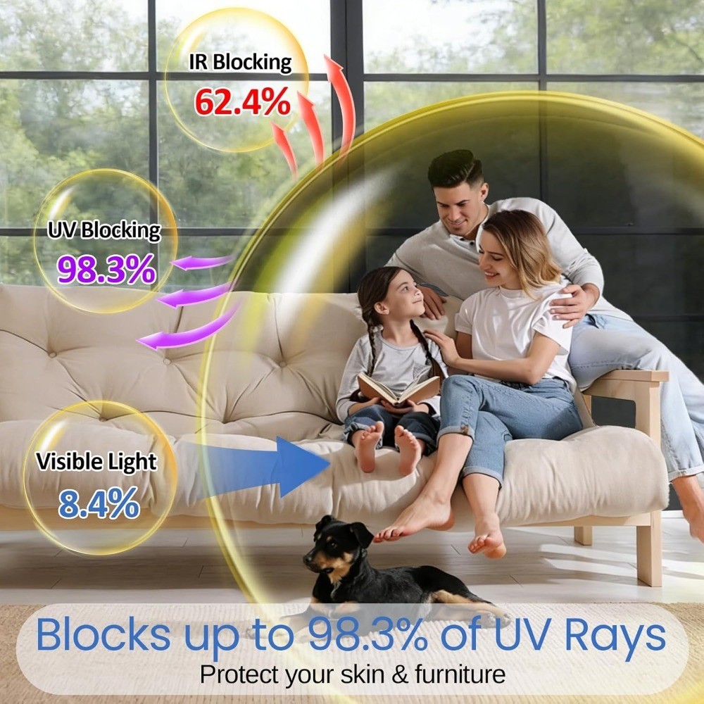 One Way Window Privacy Film with Tools, Malleable Window Tint for Home, Two