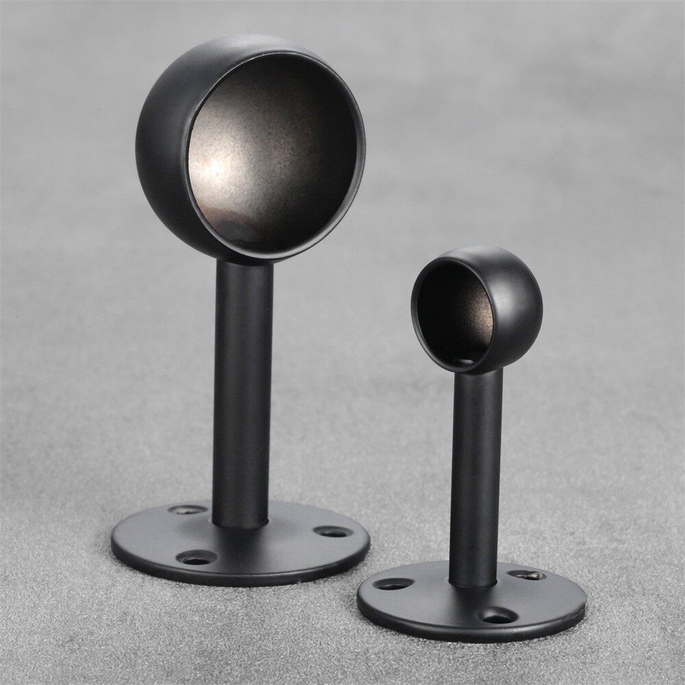2Pcs Flange Rod Holders Black 5 Size for Ceiling Hanging Pole Wall Hanging Pole