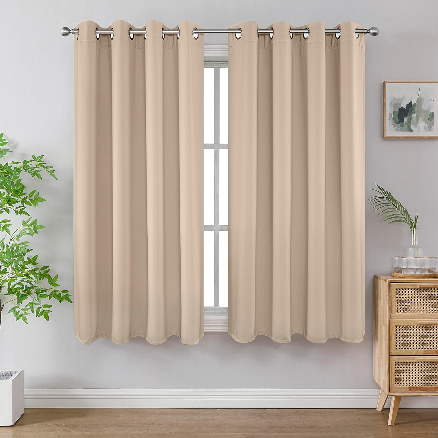 Blackout Curtains 72 Inch Length 2 Panels Set, Thermal Insulated Long Curtains&