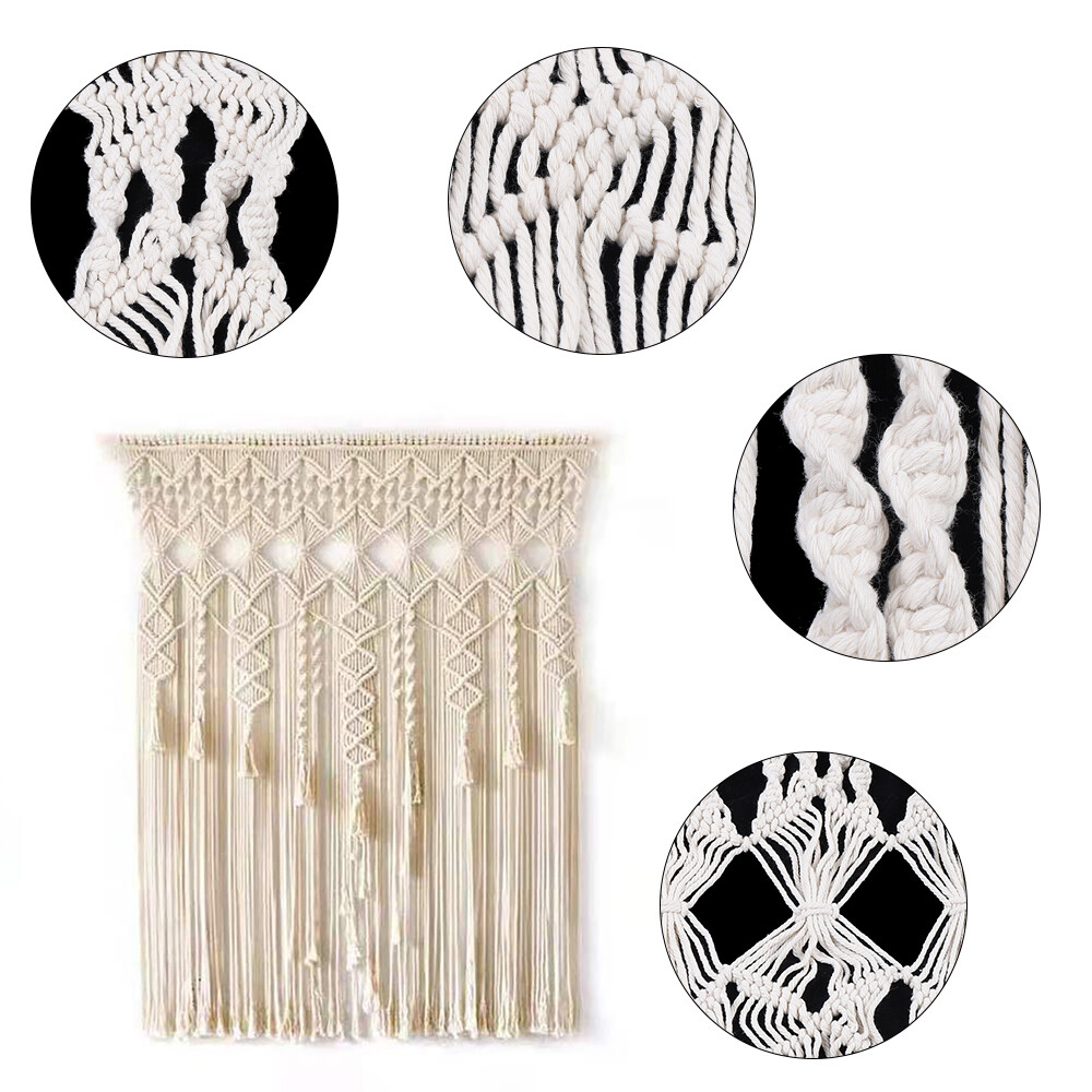 Wall Hanging Boho Backdrop Door Window Curtain Decoration Handmade Macrame