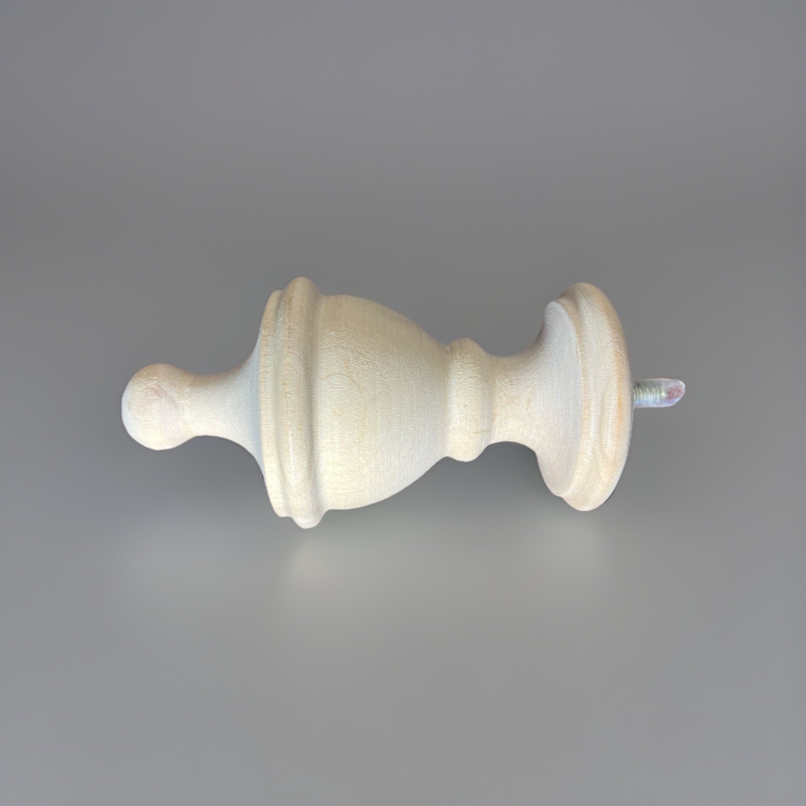 2 Wood Estate Finial, for 1-3/8″ pole, Unfinished
